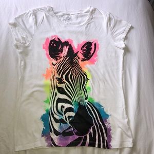 Justice Rainbow Zebra shirt